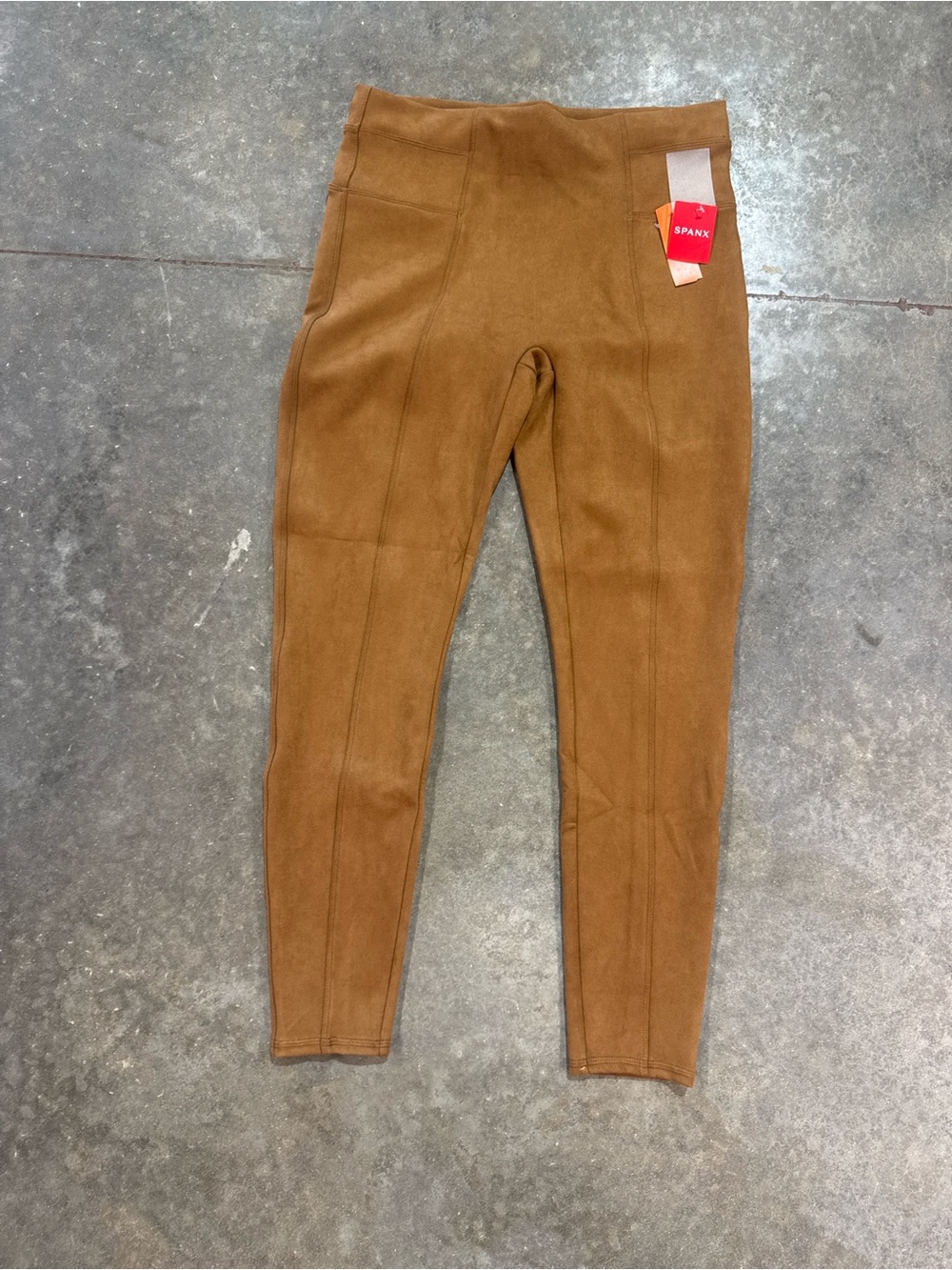 NWT Spanx Faux Suede Leggings Rich Caramel High Rise Shaping XL Plus Size